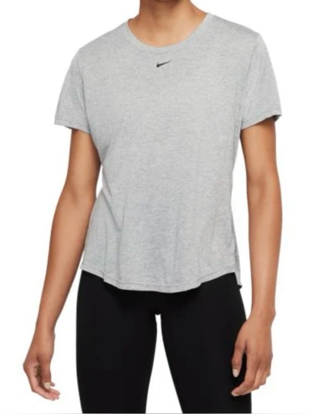 Nike Dri-Fit One Women's Standard Fit Short-Sleeve Top DD0638-073 Grey Size M